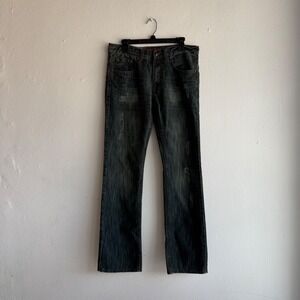 Request Mens Size 32x32 Distressed Straight Leg Jeans Y2K